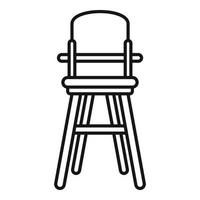icône de chaise d'alimentation de meubles, style de contour vecteur
