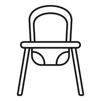 icône de chaise d'alimentation pour bébé, style de contour vecteur