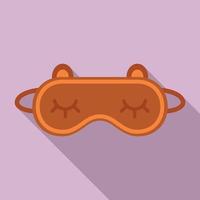 icône de masque de sommeil spa, style plat vecteur