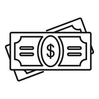 icône de trésorerie d'argent de casino, style de contour vecteur
