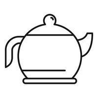 icône de pot de thé, style de contour vecteur