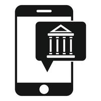 icône de banque web smartphone, style simple vecteur