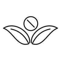 icône de pilule eco leaf, style de contour vecteur