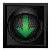 icône de feux de circulation flèche verte, style cartoon vecteur