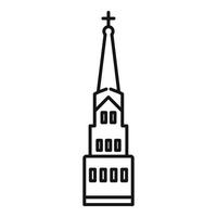 icône de bâtiment d'église de riga, style de contour vecteur