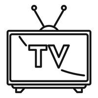 icône de téléviseur public de maison, style de contour vecteur
