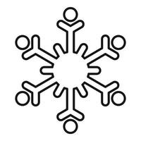 icône de flocon de neige d'hiver, style de contour vecteur