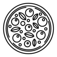 dîner, pizza, cuisinier, icône, contour, style vecteur