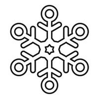 icône de flocon de neige de Noël, style de contour vecteur