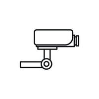 icône de caméra de surveillance, style de contour vecteur