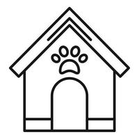 icône de la maison de chien, style de contour vecteur