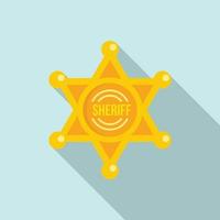 icône étoile de shérif, style plat vecteur