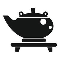 icône de la cérémonie du thé chinois, style simple vecteur