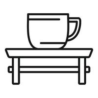 icône de table de cérémonie du thé, style de contour vecteur