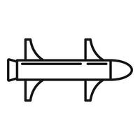 icône d'atome de missile, style de contour vecteur