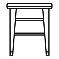 icône de chaise sans dossier classique, style de contour vecteur