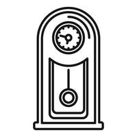 icône d'horloge à pendule murale, style de contour vecteur