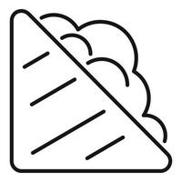 icône de barre sandwich triangle, style de contour vecteur