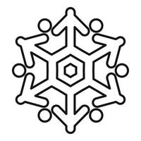 icône de flocon de neige tombant, style de contour vecteur