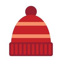 icône de chapeau d'hiver, style plat vecteur