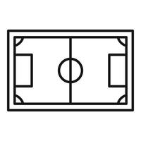 icône de terrain de football, style de contour vecteur