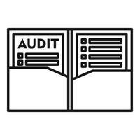 icône de documents d'audit, style de contour vecteur
