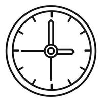 icône d'horloge de date limite, style de contour vecteur