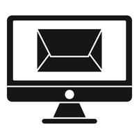 icône de lettre e-mail de remarketing, style simple vecteur