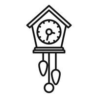 icône d'horloge à pendule d'alarme, style de contour vecteur