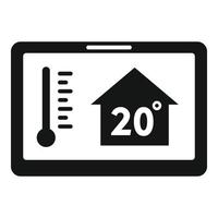 icône de contrôle du climat domestique de la tablette, style simple vecteur