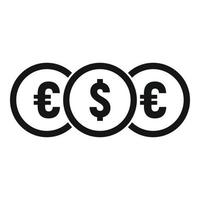 icône de pièces d'argent crowdfunding, style simple vecteur