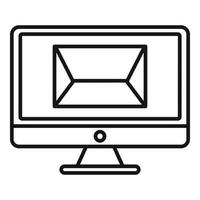icône de lettre d'e-mail de remarketing, style de contour vecteur