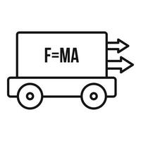 icône de force de newton, style de contour vecteur