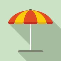 icône de parapluie de plage, style plat vecteur