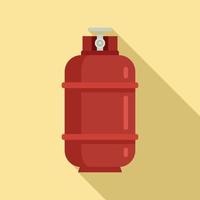 icône de conteneur de bouteille de gaz, style plat vecteur