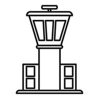 icône de la tour de l'aéroport, style de contour vecteur