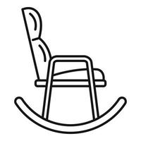 icône de chaise berçante douce, style de contour vecteur