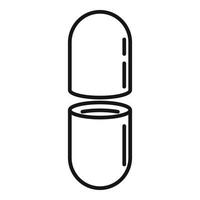 icône de pilule capsule, style de contour vecteur