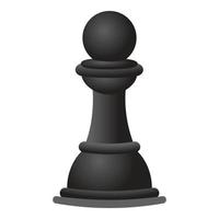 icône de pion d'échecs noir, style cartoon vecteur