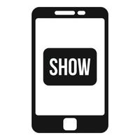 icône d'émission de télévision pour smartphone, style simple vecteur