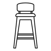 icône de chaise d'extérieur haute, style de contour vecteur