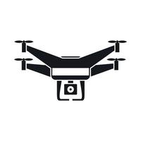 icône de caméra vidéo drone, style simple vecteur