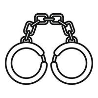 icône de menottes de prison, style de contour vecteur