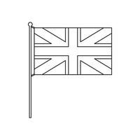 icône de drapeau britannique, style de contour vecteur