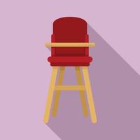 icône de chaise d'alimentation de meubles, style plat vecteur