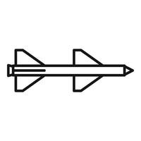 icône de projectile de missile, style de contour vecteur