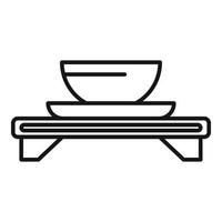 icône de la cérémonie du thé japonaise, style de contour vecteur