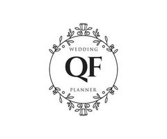 qf initiales lettre mariage monogramme logos collection, modèles minimalistes et floraux modernes dessinés à la main pour cartes d'invitation, réservez la date, identité élégante pour restaurant, boutique, café en image vectorielle vecteur