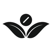 icône de pilule eco leaf, style simple vecteur