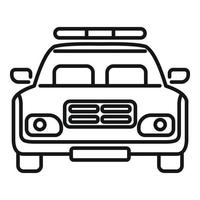 icône de voiture de police, style de contour vecteur